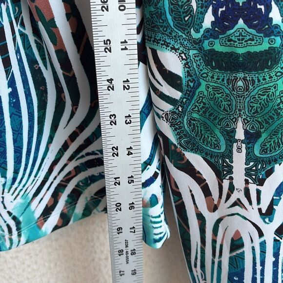 Bebe Back Zip Cut Out‎ Print Crop Top Womens Large Satin - Picture 2 of 6